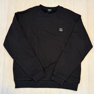 BORN X RAISED Black Crewneck Sweatshirt with Small Chest Logo